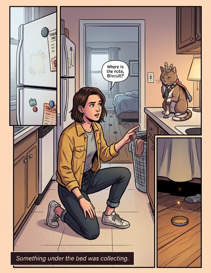 An interior page from The Small Signal: A woman versus her own cat: the hero and the villain in one home