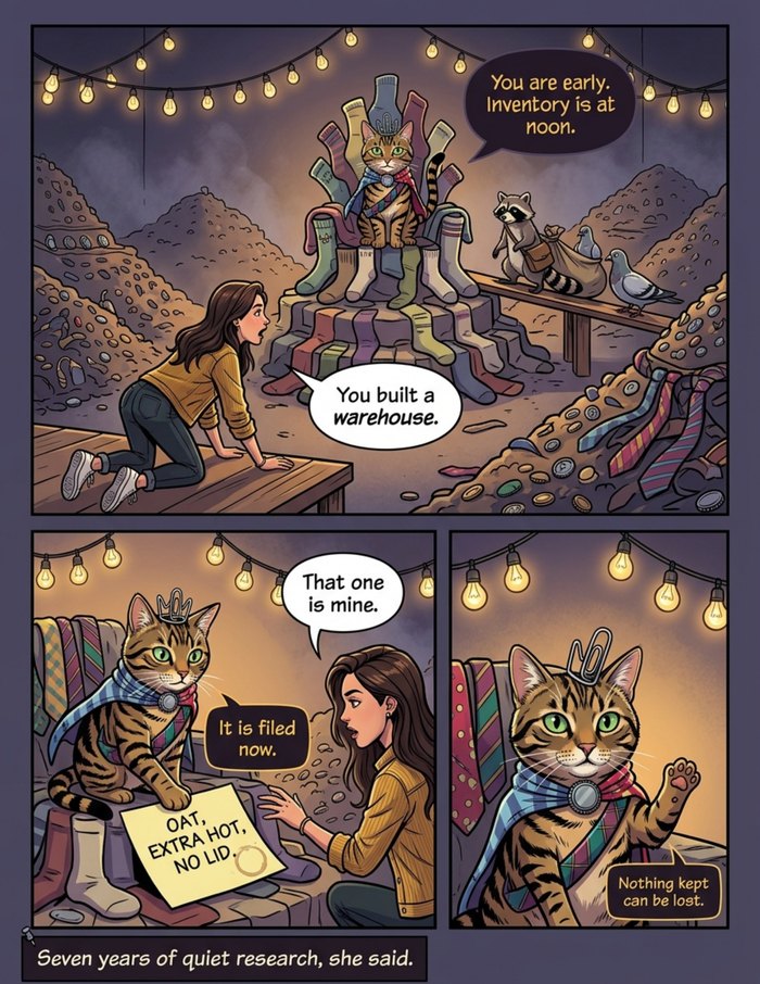 An interior page from The Small Signal: A story page from the cat-versus-owner book, set in San Francisco