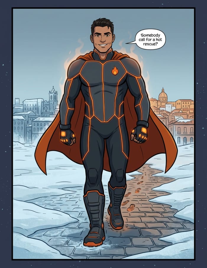 Interior page 2 of the same comic rendered in Modern Comic style: Classic American comic-book look.