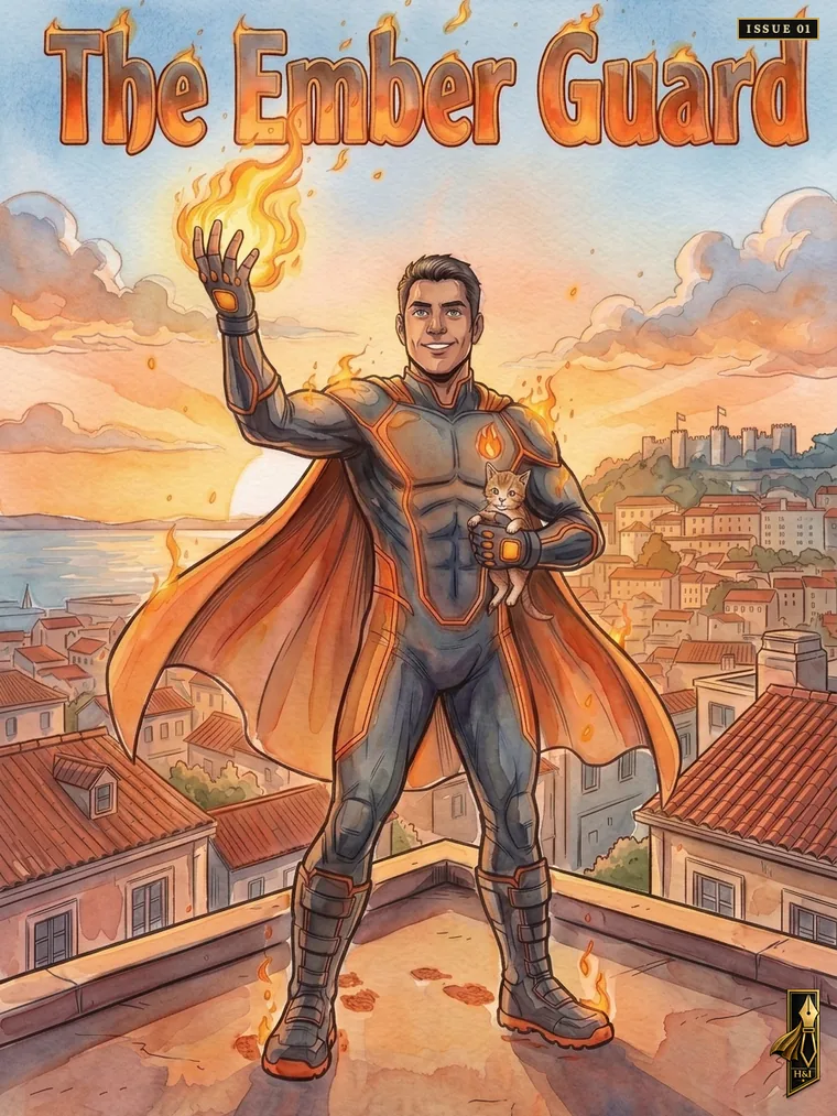 A sample cover in the Watercolor style